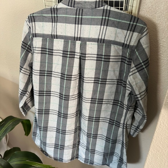 CARHARTT WOMEN'S TWILIGHT RELAXED 3/4 SLEEVE PLAID SHIRT - Picture 9 of 9